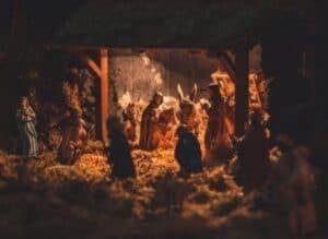 Nativity scene depicting Jesus' birth and the Christmas story